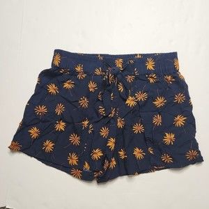 Madewell Shorts Women's Size XS Navy 100% Viscose Tie Fresh Daisies Pull-On
